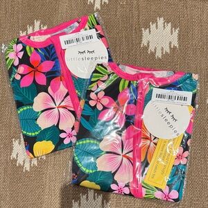 NIB Little Sleepies Jungle Blooms Shorty Zippy 3T